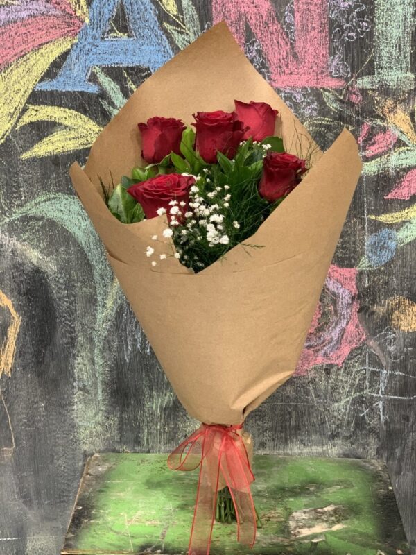 5 Red Rose Bouquet Kraft